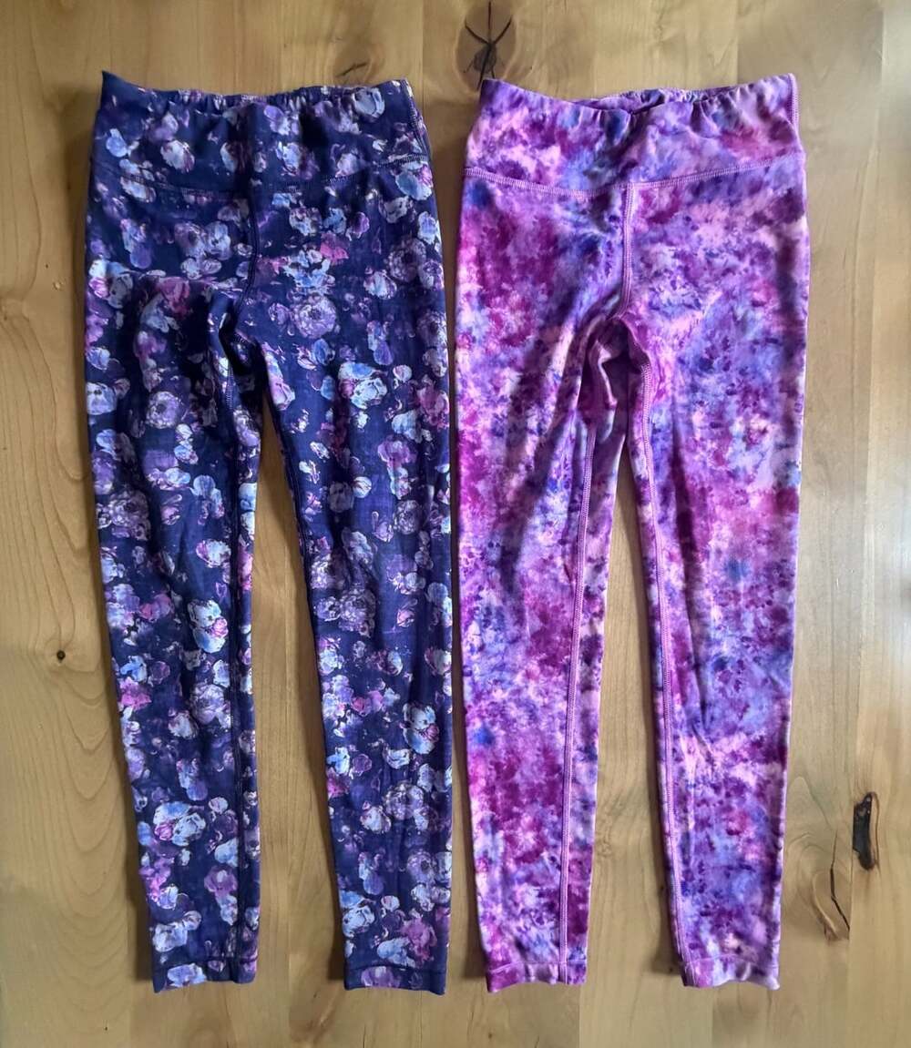 Athleta Girl High Rise Printed Chit Chat Tight Leggings x 2 pairs, Size L/12